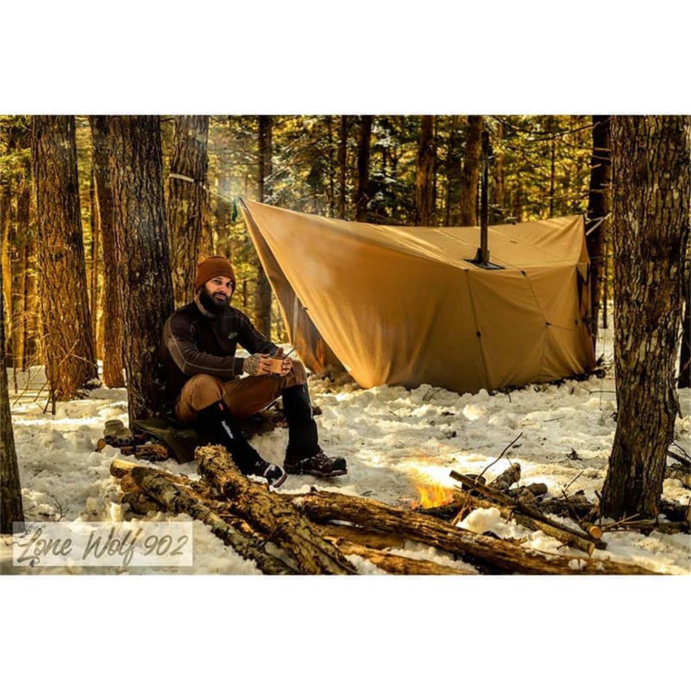 POMOLY Lonewolf902 Hammock Hot Tarp camping with wood stove