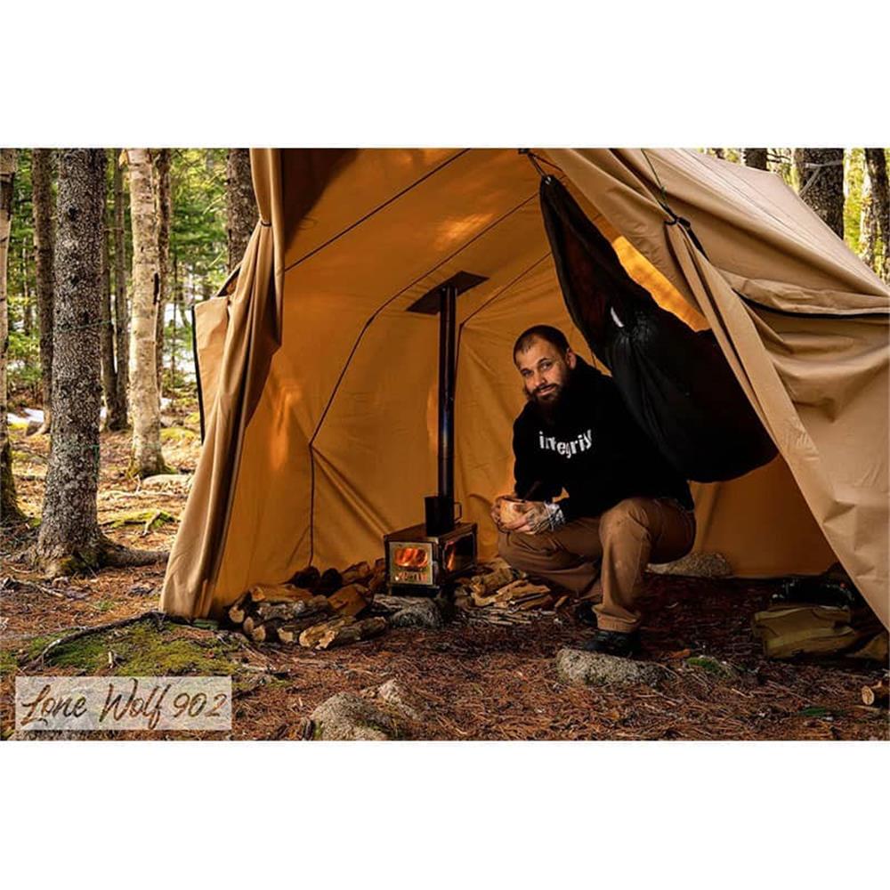 POMOLY Lonewolf902 Hammock Hot Tarp camping with wood stove