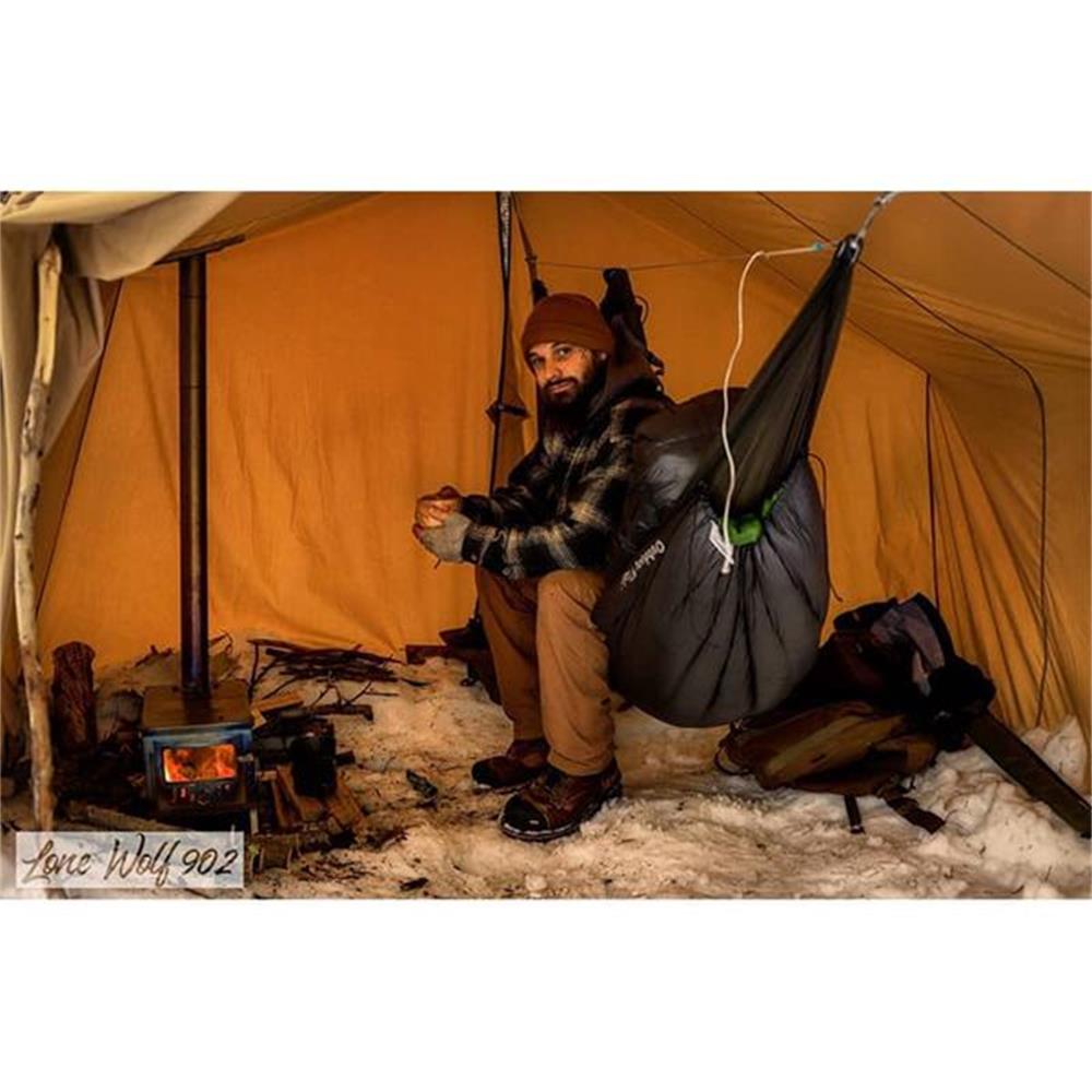 POMOLY Lonewolf902 Hammock Hot Tarp camping with wood stove